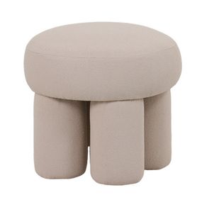 11 Puff Redondo Conexao Rivatti 45 cm -Altura- Estofado em Boucle Fendi